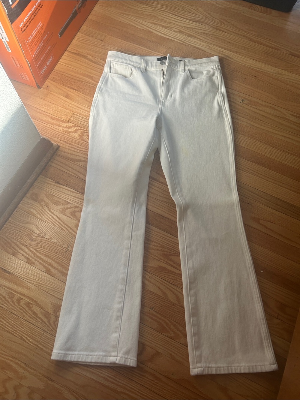 Banana Republic Cream High-Rise Crop Jeans